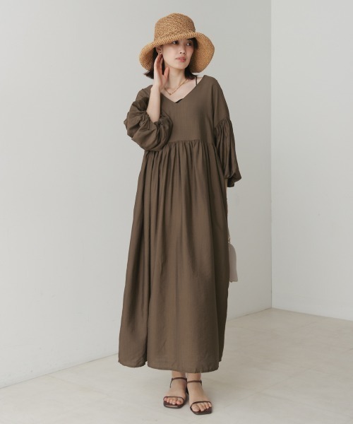 Bou Jeloud（ブージュルード）の「袖バルーンワンピース（ワンピース・レディース・ベージュ/ブラウン/ブラック・FREE）」の17枚目の写真