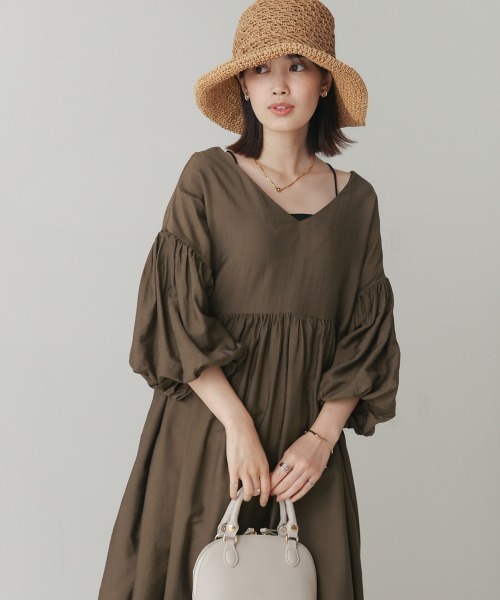 Bou Jeloud（ブージュルード）の「袖バルーンワンピース（ワンピース・レディース・ベージュ/ブラウン/ブラック・FREE）」の18枚目の写真