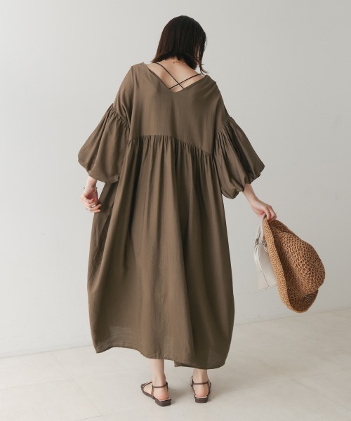 Bou Jeloud（ブージュルード）の「袖バルーンワンピース（ワンピース・レディース・ベージュ/ブラウン/ブラック・FREE）」の22枚目の写真