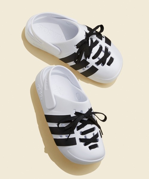 adidas(アディダス)の「アディレッタ クロッグ ADILETTE CLOG LACE U / ミュールスニーカー / アディダス adidas(サンダル・レディース・ブラック/ホワイト/ホワイト系その他・23.5cm/24.5cm/25.5cm/26.5cm/27.5cm/28.5cm/22.5cm)」の4枚目の写真