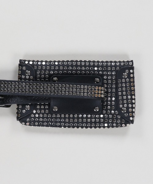 セール】ミニウエストポーチ付きベルト/シルバースタッズ（ベルト