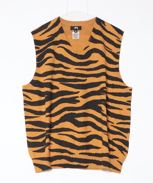セール】STUSSY/ステューシー Tiger Printed Sweater Vest