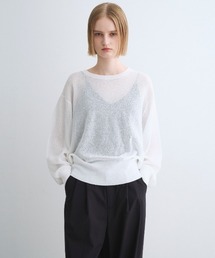 Shimmer sweater mesh top
