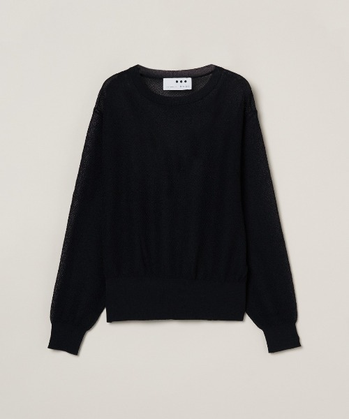 three dots(スリードッツ)の「Shimmer sweater mesh top(ニット/セーター・レディース・グレー/ブラック/ホワイト・SMALL)」の2枚目の写真