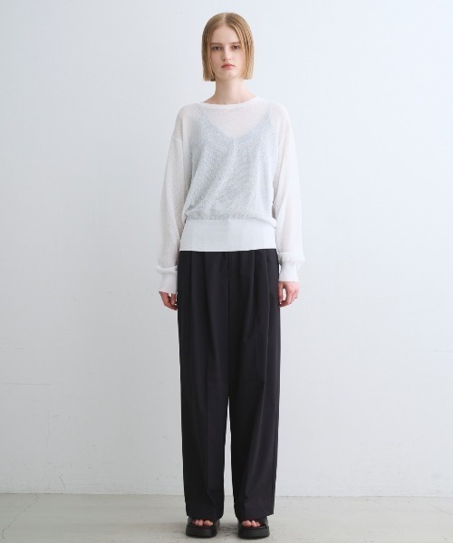 three dots(スリードッツ)の「Shimmer sweater mesh top(ニット/セーター・レディース・グレー/ブラック/ホワイト・SMALL)」の11枚目の写真