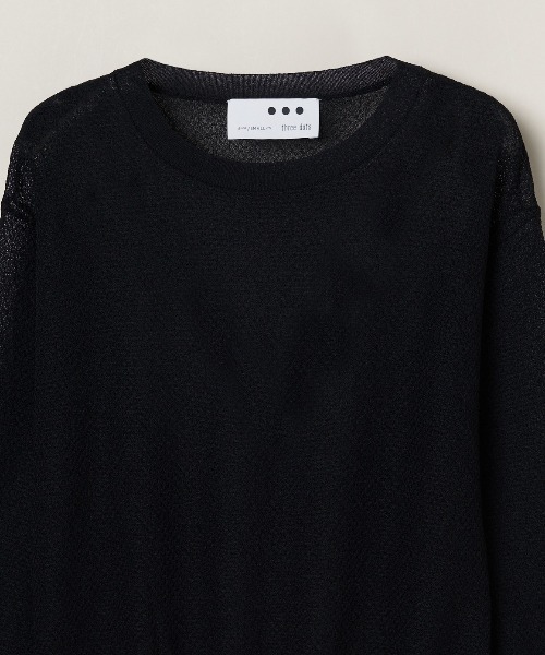 three dots(スリードッツ)の「Shimmer sweater mesh top(ニット/セーター・レディース・グレー/ブラック/ホワイト・SMALL)」の6枚目の写真