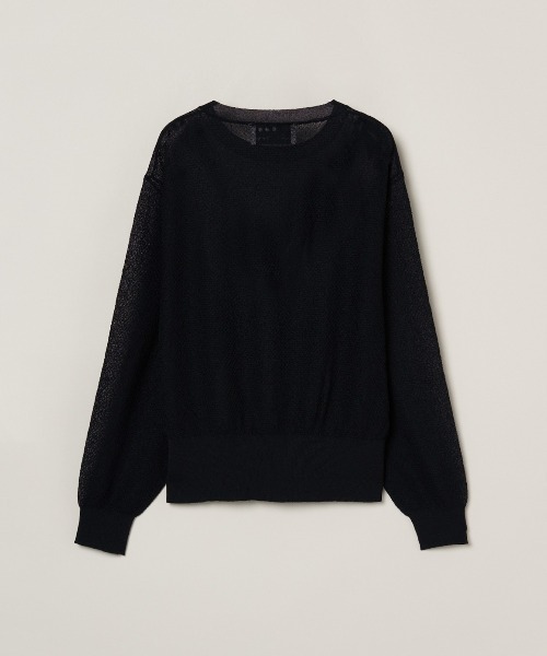 three dots(スリードッツ)の「Shimmer sweater mesh top(ニット/セーター・レディース・グレー/ブラック/ホワイト・SMALL)」の5枚目の写真