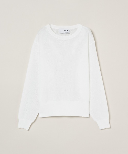 three dots(スリードッツ)の「Shimmer sweater mesh top(ニット/セーター・レディース・グレー/ブラック/ホワイト・SMALL)」の4枚目の写真