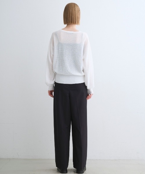 three dots(スリードッツ)の「Shimmer sweater mesh top(ニット/セーター・レディース・グレー/ブラック/ホワイト・SMALL)」の13枚目の写真