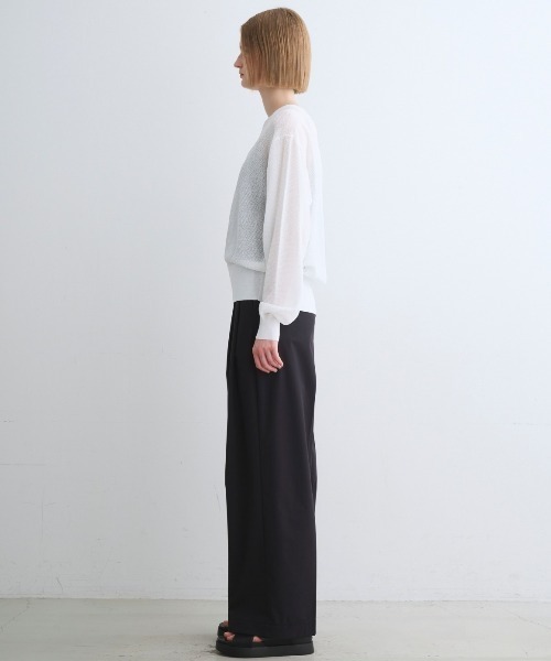 three dots(スリードッツ)の「Shimmer sweater mesh top(ニット/セーター・レディース・グレー/ブラック/ホワイト・SMALL)」の12枚目の写真