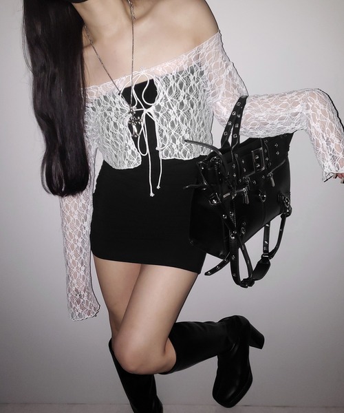 me+em select（ミームセレクト）の「【 ２color 】サイドシャーリングタイトリブミニワンピース ／ side shirring tight rib mini onepiece（ワンピース・レディース・グレー/ブラック・FREE）」の19枚目の写真