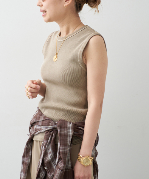 Deuxieme Classe(ドゥーズィエムクラス)の「*Vintage ノースリーブ Tシャツ(Tシャツ/カットソー・レディース・ブラック系その他/タン/ベージュ・FREE)」の11枚目の写真