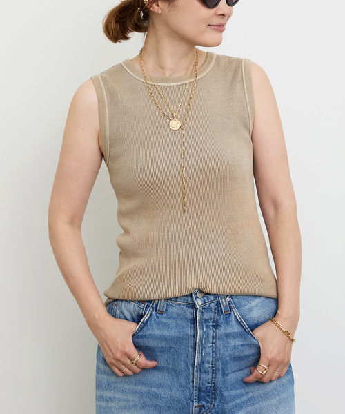 Deuxieme Classe（ドゥーズィエムクラス）の「*Vintage ノースリーブ Tシャツ（Tシャツ/カットソー・レディース・ブラック系その他/タン/ベージュ・FREE）」の14枚目の写真