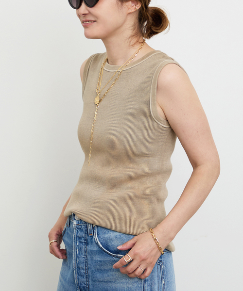 Deuxieme Classe（ドゥーズィエムクラス）の「*Vintage ノースリーブ Tシャツ（Tシャツ/カットソー・レディース・ブラック系その他/タン/ベージュ・FREE）」の15枚目の写真