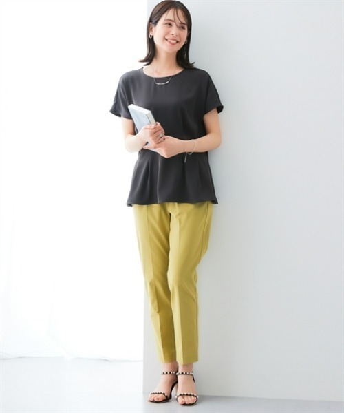 7days Life Styling(セブンデイズライフスタイリング)の「美極とろみ素材 半袖ペプラムブラウス(シャツ/ブラウス・レディース・チャコール/グレイッシュベージュ/グレー・S/M/L/LL)」の10枚目の写真