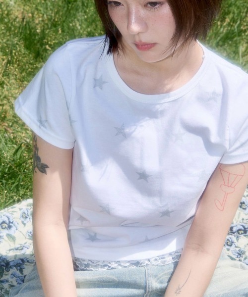 FANCY CLUB】Lace Star Layered Tee（Tシャツ/カットソー