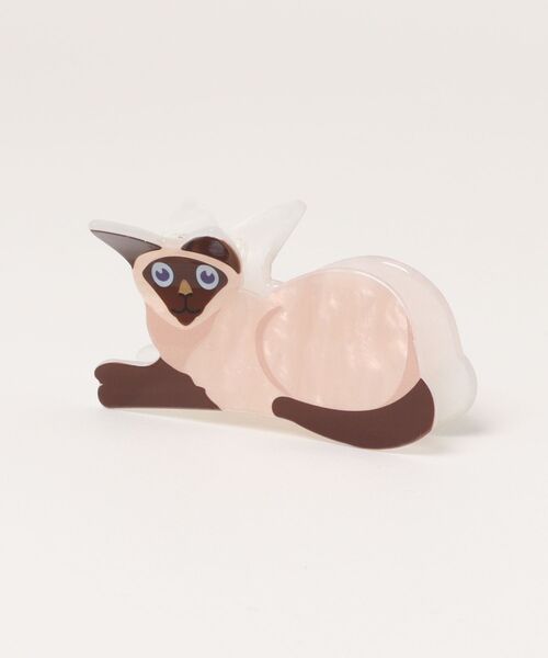 Fun & Daily（ファンアンドデイリー）の「F&D : キャットアクリルヘアクリップ（バレッタ/ヘアクリップ・レディース・ブラウン/ベージュ/グレー/ブラック・FREE）」の2枚目の写真