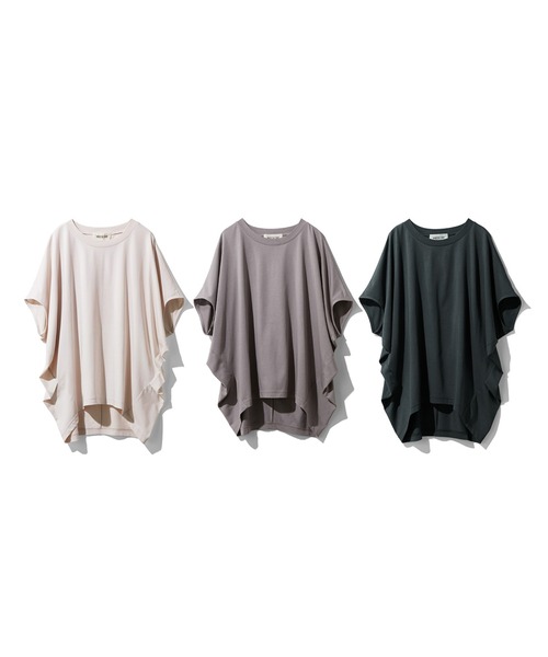 MEDE19F(メデジュウキュウ)の「MEDE19F 接触冷感ドルマンスリーブ カットソートップス(Tシャツ/カットソー・レディース・グレイッシュベージュ/オフホワイト/チャコールグレー・L/M)」の8枚目の写真