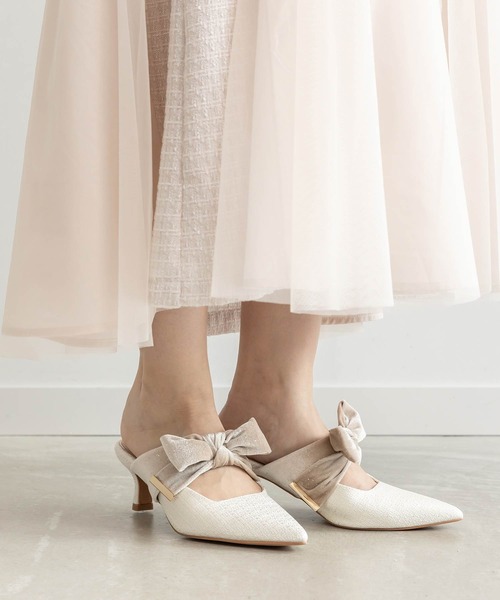セール】ビッグベロアリボンミュールパンプス（パンプス）｜RANDA