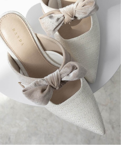 セール】ビッグベロアリボンミュールパンプス（パンプス）｜RANDA