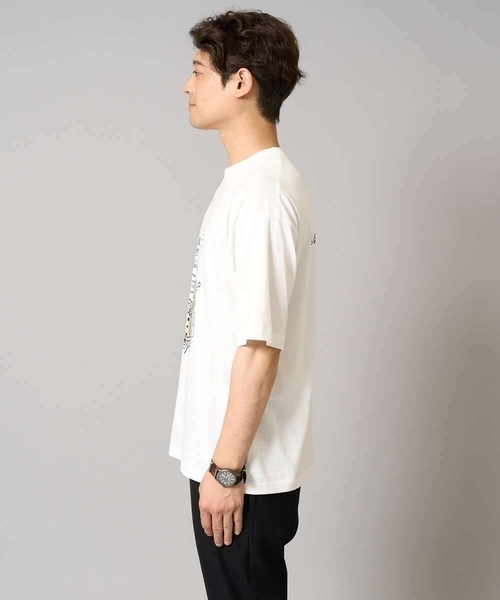 a.v.v(アーヴェヴェ)の「【接触冷感】イラストレーターコラボプリンワイドシルエットカットソー【uca U】(Tシャツ/カットソー・メンズ・オレンジ/ホワイト・46/50/48)」の9枚目の写真