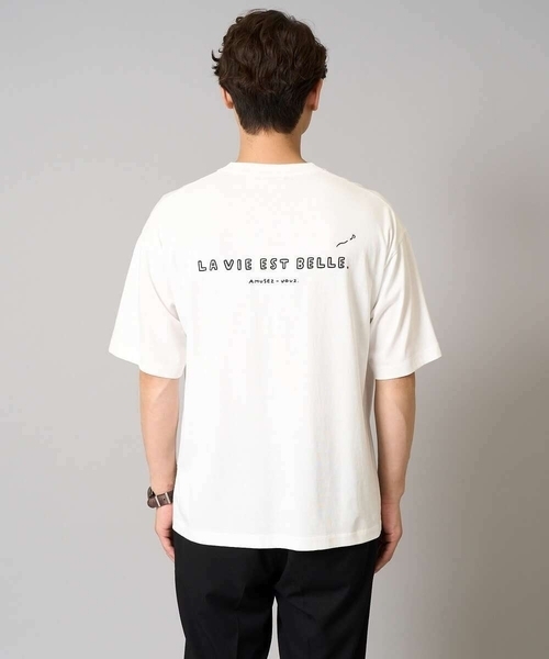 a.v.v(アーヴェヴェ)の「【接触冷感】イラストレーターコラボプリンワイドシルエットカットソー【uca U】(Tシャツ/カットソー・メンズ・オレンジ/ホワイト・46/50/48)」の8枚目の写真