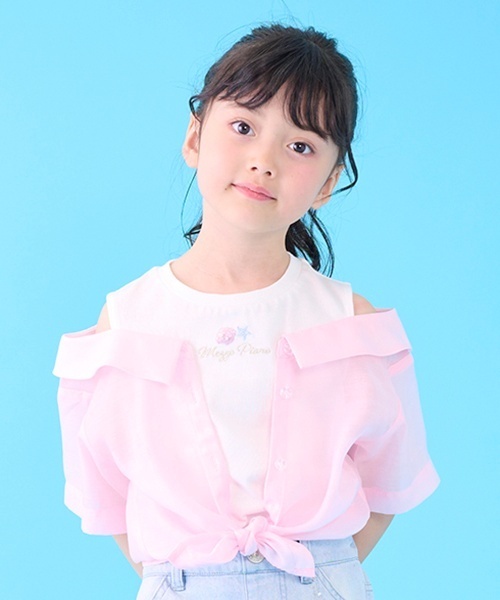 メゾピアノ 140cm シャツ ピンク メッシュTシャツセット(S(140cm) ピンク): ジュニア - ナルミヤ
