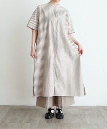 キュウジツトシ 休日と詩 マルシェブラウス ストライプブラウス portom1935 ベージュ×ホワイト ○tandey○休日と詩○マルシェブラウス○長袖 - メルカリ
