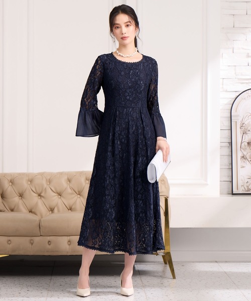 DRESS PLUS（ドレスプラス）の「総レースが大人上品なドレスワンピース（ドレス・レディース・ネイビー/スモークピンク/ブルーグレー/ブラック/グレー・S/M/L/XL/XXL）」の13枚目の写真