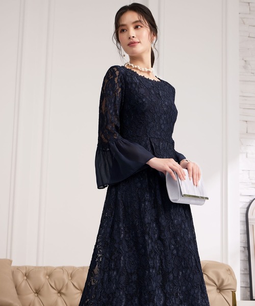 DRESS PLUS（ドレスプラス）の「総レースが大人上品なドレスワンピース（ドレス・レディース・ネイビー/スモークピンク/ブルーグレー/ブラック/グレー・S/M/L/XL/XXL）」の14枚目の写真