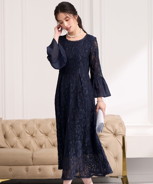 DRESS PLUS（ドレスプラス）の「総レースが大人上品なドレスワンピース（ドレス・レディース・ネイビー/スモークピンク/ブルーグレー/ブラック/グレー・S/M/L/XL/XXL）」の15枚目の写真