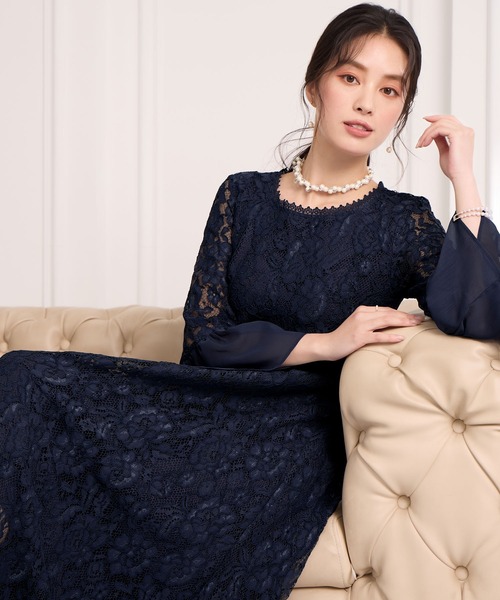 DRESS PLUS（ドレスプラス）の「総レースが大人上品なドレスワンピース（ドレス・レディース・ネイビー/スモークピンク/ブルーグレー/ブラック/グレー・S/M/L/XL/XXL）」の16枚目の写真