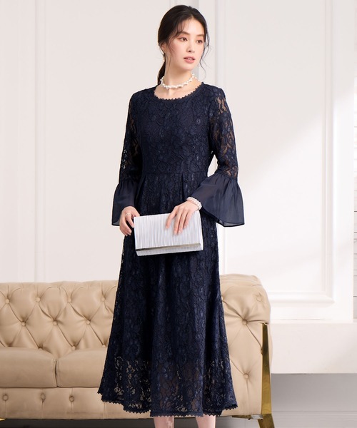 DRESS PLUS（ドレスプラス）の「総レースが大人上品なドレスワンピース（ドレス・レディース・ネイビー/スモークピンク/ブルーグレー/ブラック/グレー・S/M/L/XL/XXL）」の17枚目の写真