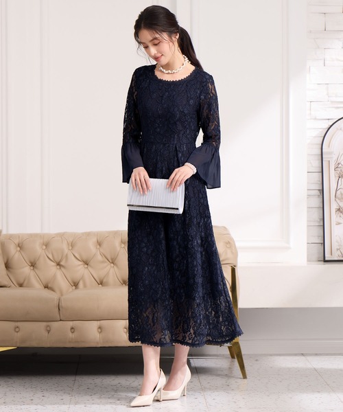DRESS PLUS（ドレスプラス）の「総レースが大人上品なドレスワンピース（ドレス・レディース・ネイビー/スモークピンク/ブルーグレー/ブラック/グレー・S/M/L/XL/XXL）」の18枚目の写真