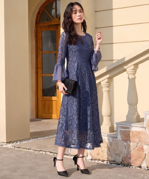 DRESS PLUS（ドレスプラス）の「総レースが大人上品なドレスワンピース（ドレス・レディース・ネイビー/スモークピンク/ブルーグレー/ブラック/グレー・S/M/L/XL/XXL）」の10枚目の写真