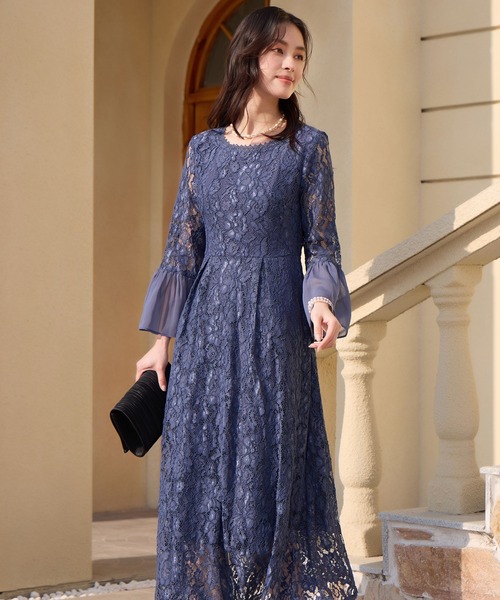 DRESS PLUS（ドレスプラス）の「総レースが大人上品なドレスワンピース（ドレス・レディース・ネイビー/スモークピンク/ブルーグレー/ブラック/グレー・S/M/L/XL/XXL）」の12枚目の写真
