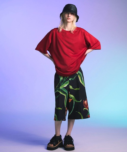 MAISON SPECIAL(メゾンスペシャル)の「《UNISEX》Prime-Over Wool Mix Plating Boxy Crew Neck T-shirt/プライムオーバーウールミックスプレーティングボクシークルーネックTシャツ【MAISON SPECIAL/メゾンスペシャル】(Tシャツ/カットソー・メンズ・レッド/オフホワイト/ブラック・2/1)」の6枚目の写真