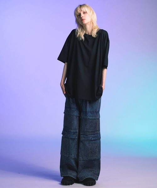MAISON SPECIAL(メゾンスペシャル)の「《UNISEX》Prime-Over Wool Mix Plating Boxy Crew Neck T-shirt/プライムオーバーウールミックスプレーティングボクシークルーネックTシャツ【MAISON SPECIAL/メゾンスペシャル】(Tシャツ/カットソー・メンズ・レッド/オフホワイト/ブラック・2/1)」の5枚目の写真
