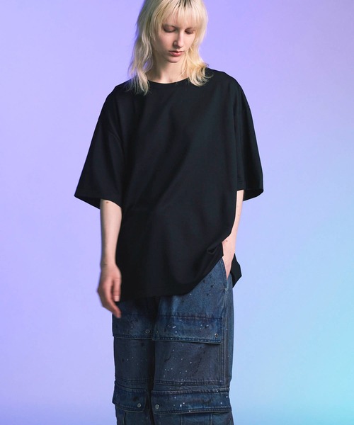 MAISON SPECIAL(メゾンスペシャル)の「《UNISEX》Prime-Over Wool Mix Plating Boxy Crew Neck T-shirt/プライムオーバーウールミックスプレーティングボクシークルーネックTシャツ【MAISON SPECIAL/メゾンスペシャル】(Tシャツ/カットソー・メンズ・レッド/オフホワイト/ブラック・2/1)」の7枚目の写真