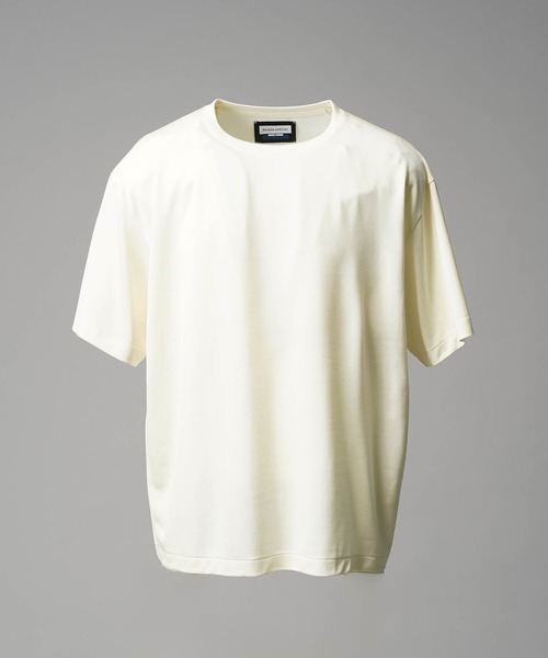 MAISON SPECIAL(メゾンスペシャル)の「《UNISEX》Prime-Over Wool Mix Plating Boxy Crew Neck T-shirt/プライムオーバーウールミックスプレーティングボクシークルーネックTシャツ【MAISON SPECIAL/メゾンスペシャル】(Tシャツ/カットソー・メンズ・レッド/オフホワイト/ブラック・2/1)」の10枚目の写真