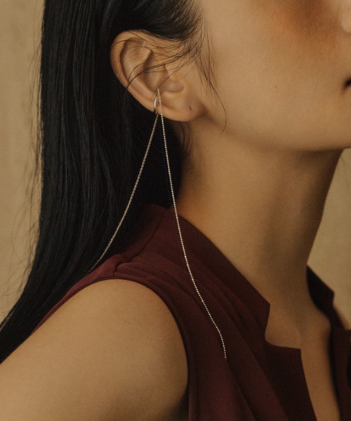 アニュアンスSLV925 ロングチェーンピアス ゴールド アニュアンス anuans シルバー925 ロングチェーンフックピアス