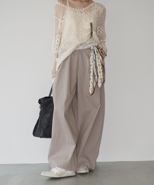 ディアンジェ　レコレーム　ショー センターシーム 立体バレルレッグパンツ chw25s091-ファッション通販