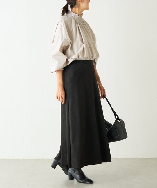 BEARDSLEY（ビアズリー）の「シャーリングハイネックシャツ（シャツ/ブラウス・レディース・グレー/ブラック・FREE）」の7枚目の写真