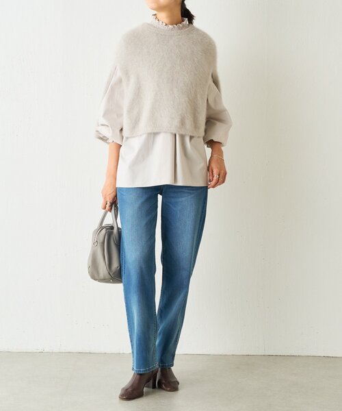 BEARDSLEY（ビアズリー）の「シャーリングハイネックシャツ（シャツ/ブラウス・レディース・グレー/ブラック・FREE）」の9枚目の写真