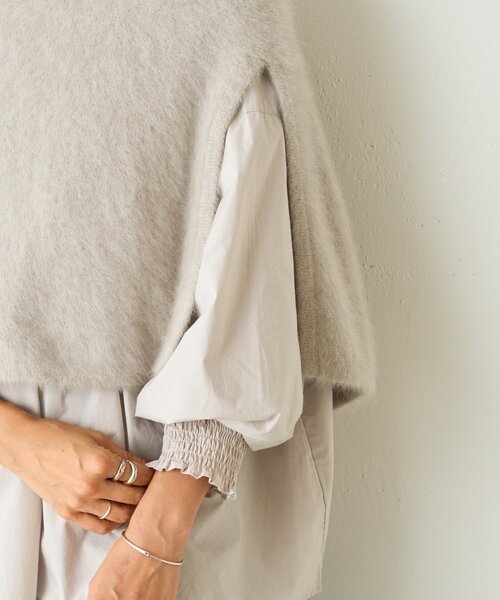 BEARDSLEY（ビアズリー）の「シャーリングハイネックシャツ（シャツ/ブラウス・レディース・グレー/ブラック・FREE）」の12枚目の写真