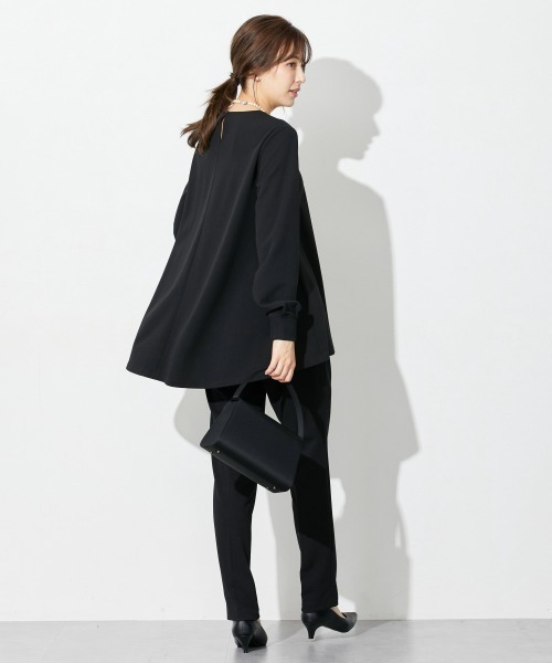slattgir（スラットジール）の「高身長　【礼服】カットジョーゼットセットアップ（ブラウス＋テーパードパンツ）（ウォッシャブル・形態安定）（トールサイズ）（スーツセット・レディース・ブラック・TL/TM/TLL/T3L/T4L/T5L）」の9枚目の写真