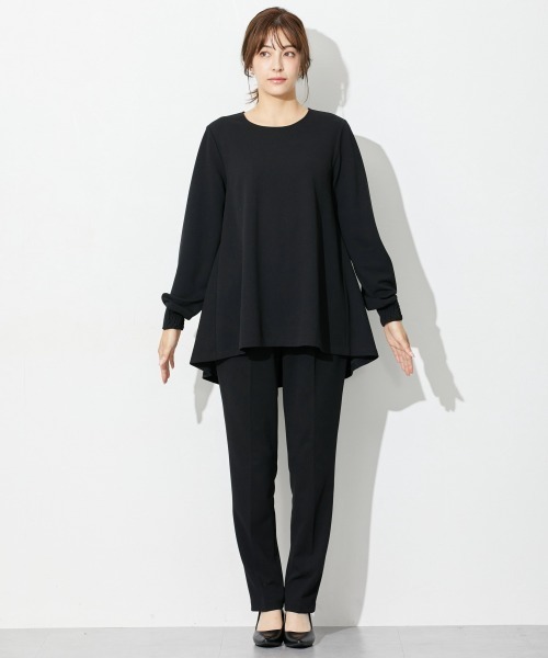 slattgir（スラットジール）の「高身長　【礼服】カットジョーゼットセットアップ（ブラウス＋テーパードパンツ）（ウォッシャブル・形態安定）（トールサイズ）（スーツセット・レディース・ブラック・TL/TM/TLL/T3L/T4L/T5L）」の21枚目の写真