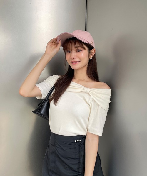 VARZAR（バザール）の「VARZAR/バザール stud over fit ball cap / スタッドオーバーフィットボールキャップ（キャップ・レディース・ベージュ系2/ブラック系1/ピンク系1/ピンク系2/ベージュ系1/ブラック系2・FREE）」の22枚目の写真