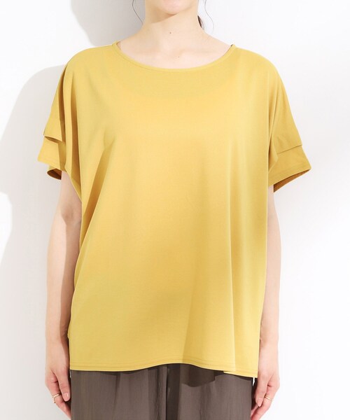 SHOO・LA・RUE(シューラルー)の「【S-LL/UV/吸水速乾】さらりと着こなす 肩タックゆるトップス(Tシャツ/カットソー・レディース・オレンジ/ネイビー/ライトグレー/イエロー系その他・01/02/03/04)」の17枚目の写真