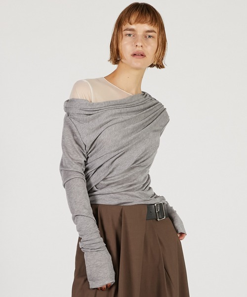 PRANK PROJECT ウールブレンドジャージトップ チャコールグレー ウールブレンドジャージトップ / Wool Blend Jersey Top（その他